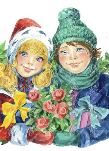 Snow Queen. Kai and Gerda. Christmas fairytale Snow Queen