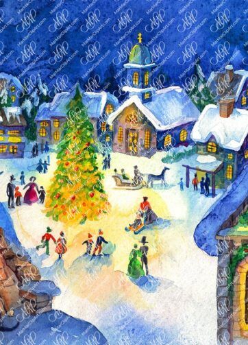 Merry Christmas Yeti Village Graphic by WatercolorWine · Creative