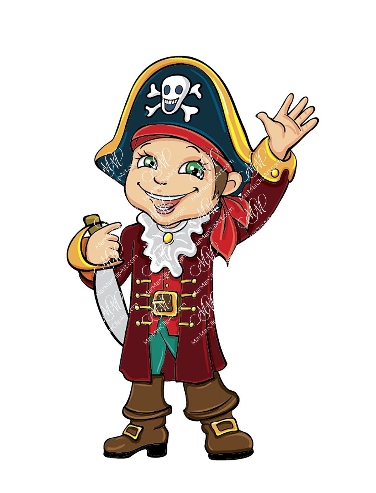 Pirate. Vector drawing. EPS file format (Illustrator10). Instant download.