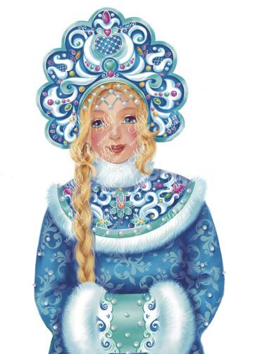 Snow Maiden. Digital illustration on white background with work path. Instant download.