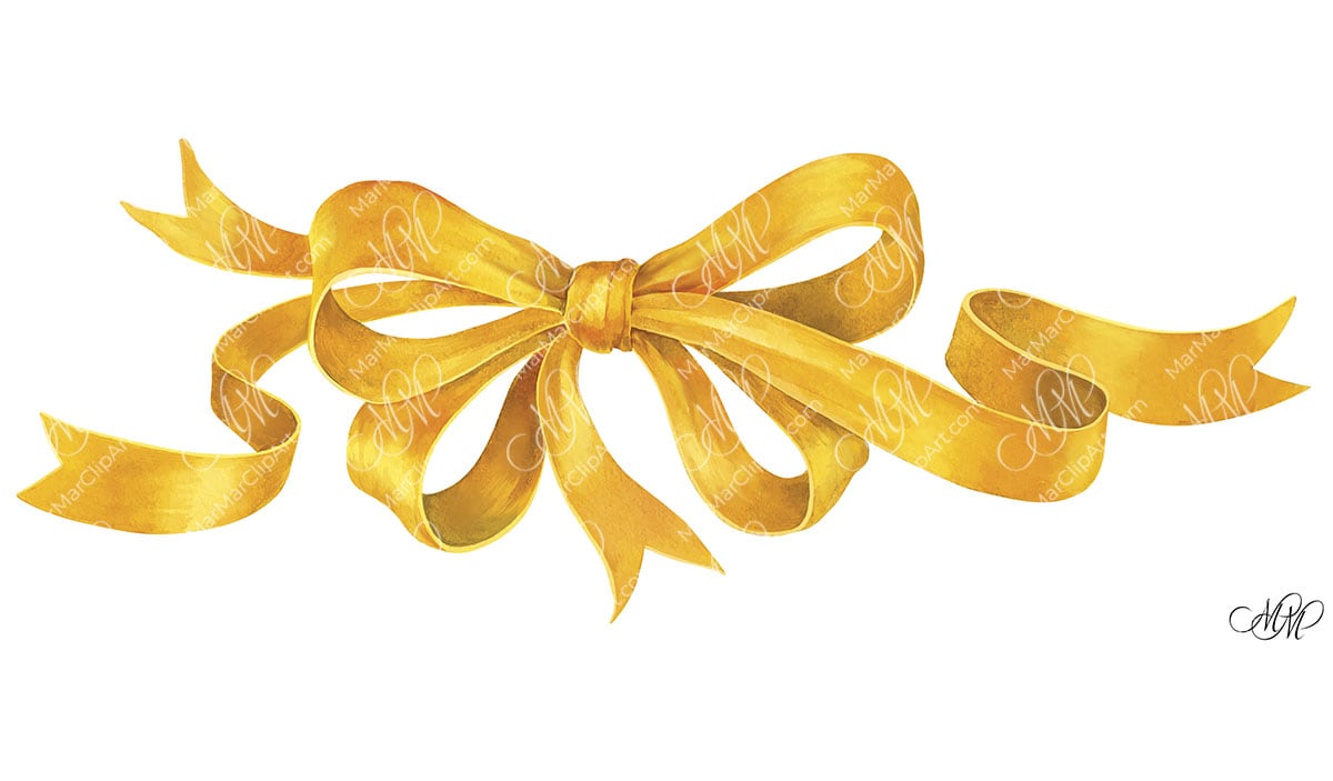 yellow bow clip art