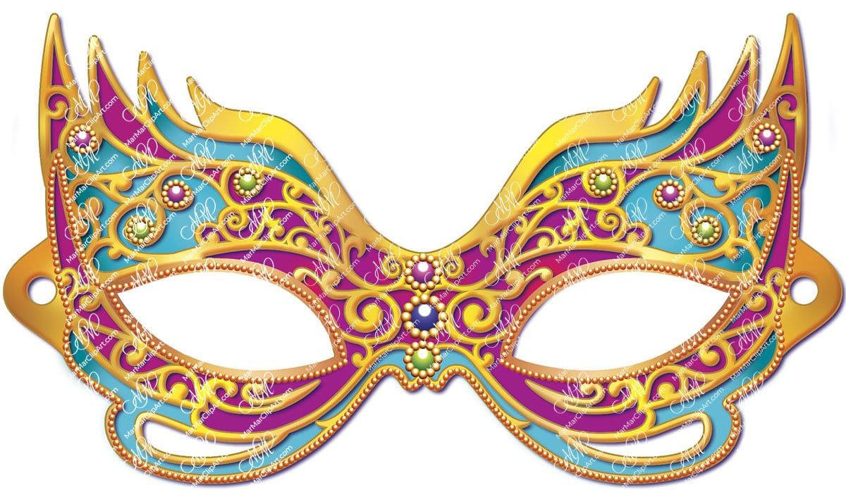 Carnival mask for children. Digital illustration. Printable file