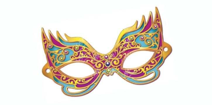 Printable Venetian Carnival Mask – Masquerade Digital Illustration