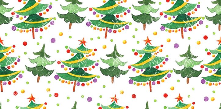 Christmas seamless pattern with Christmas trees