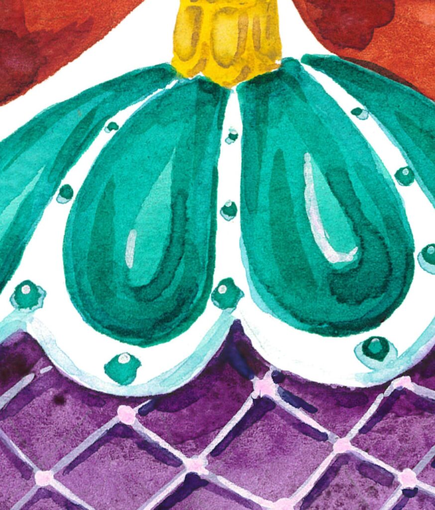 Christmas Purple Bauble with Red Bow – Hand Painted Watercolor, christmas clipart, holiday graphics, festive design elements
