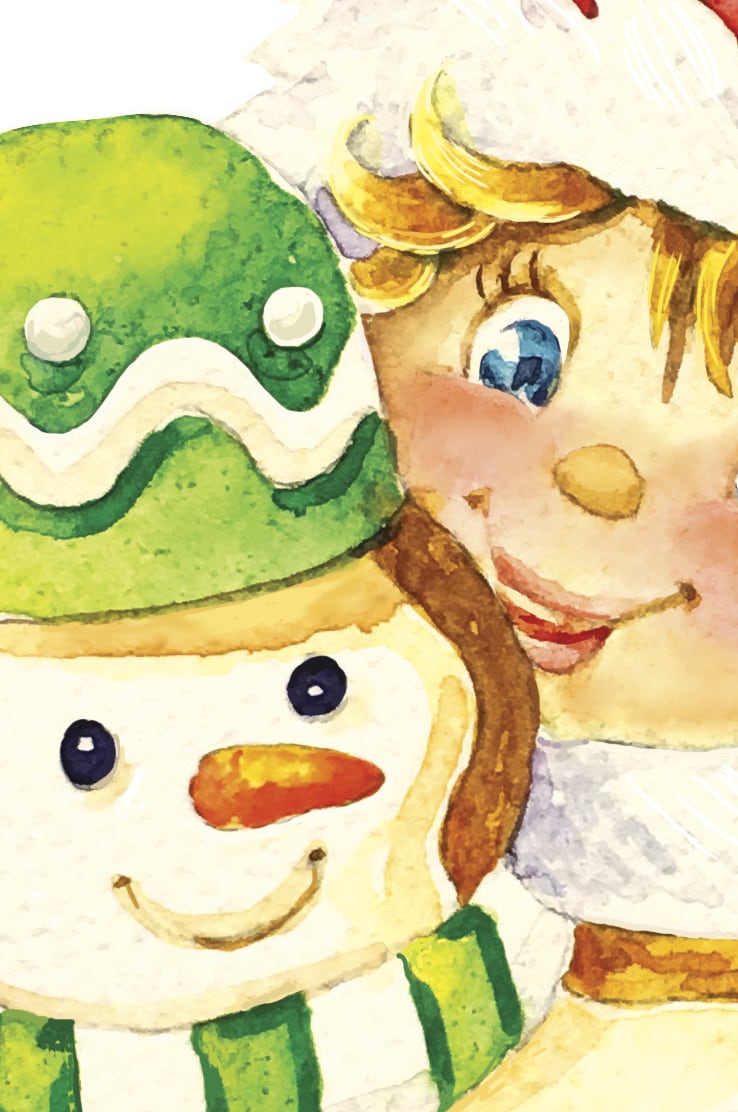 Leprechaun girl with gingerbread. Watercolor hand made illustration, fragment