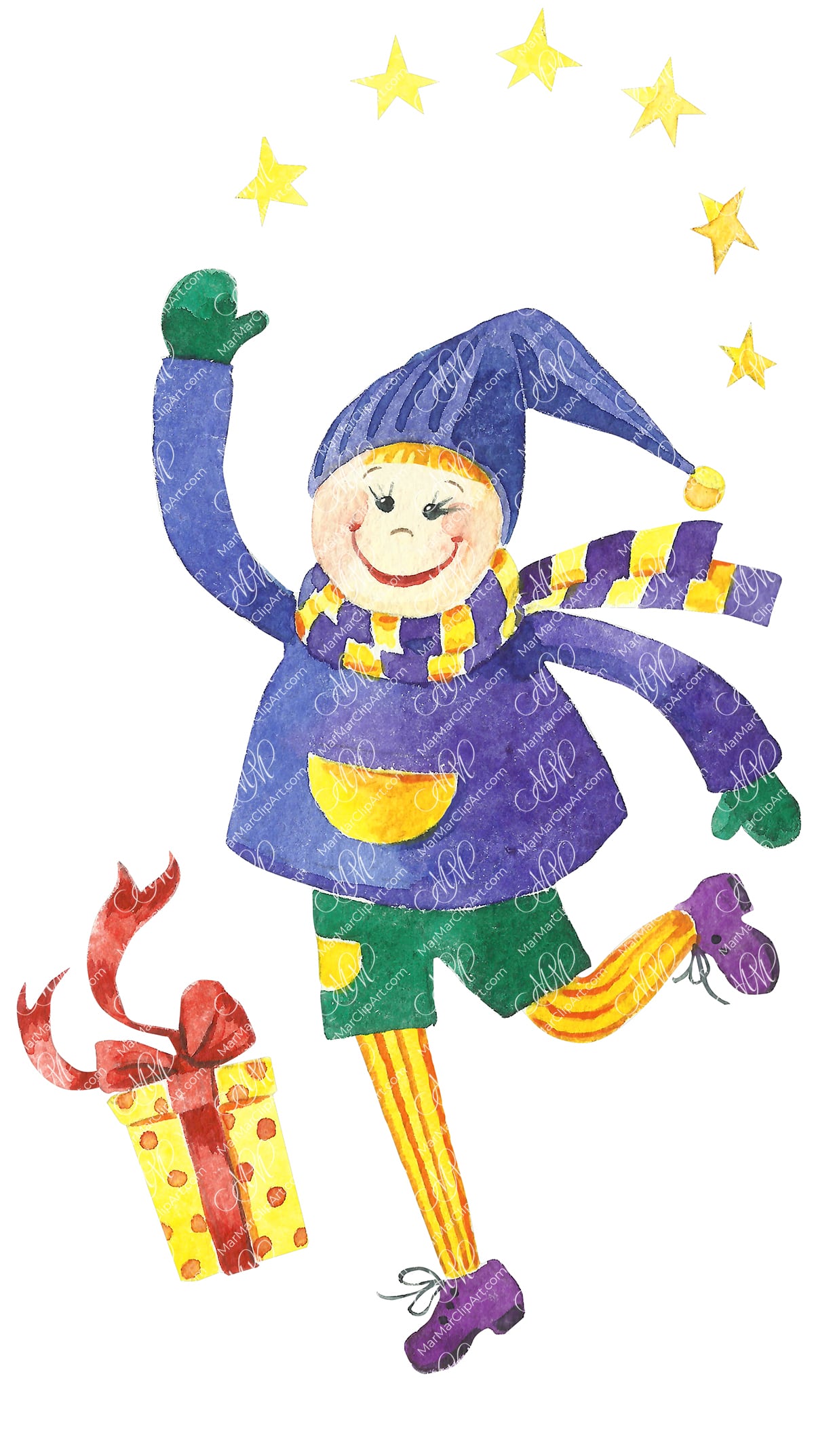 Funny boy. Watercolor hand made illustration, can be used for your cards, scrapbooking, invitations, for your design works