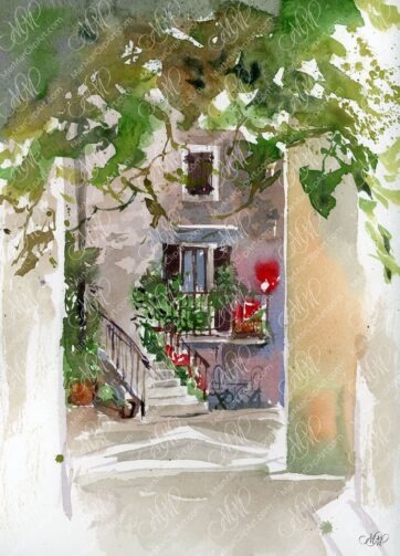 Watercolour Urban sketch Contrada Laguna