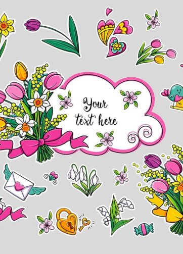 Vector Set Spring Flowers