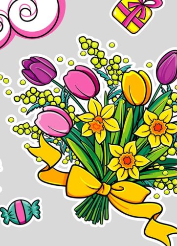 Fragment of Vector Set Spring Flowers