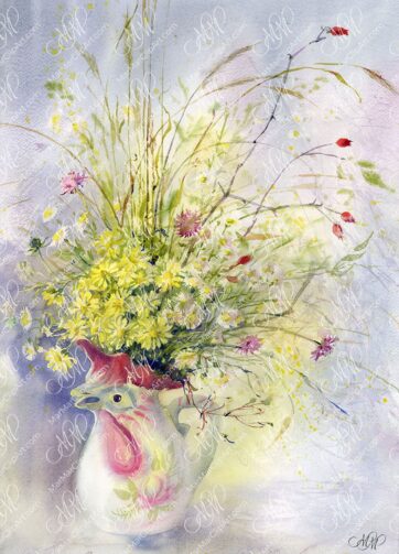 Watercolor painting Autumn bouquet