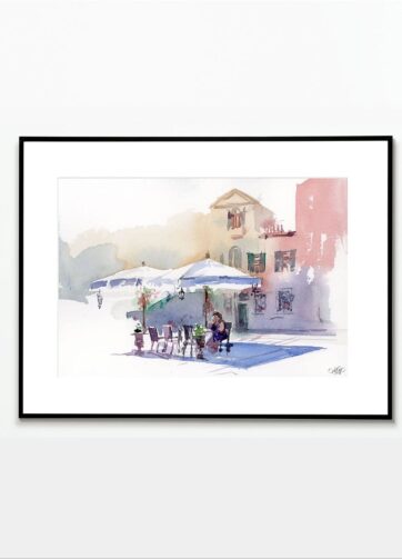 Framed Urban sketch "Day in Venice"