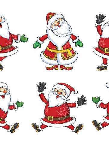 Set of Santa Claus constructor. Vector clipart for designing Santa Claus