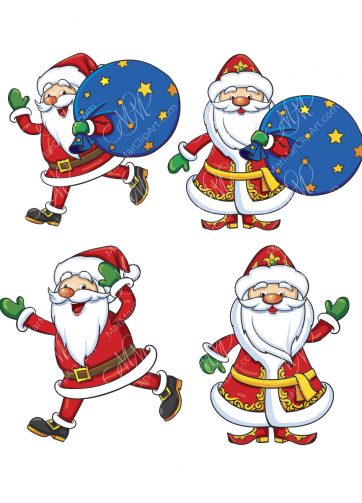 Vector Clipart set Santa Claus