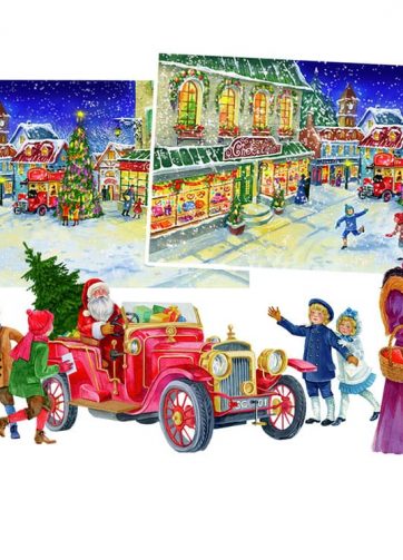 Illustrations set: Christmas town
