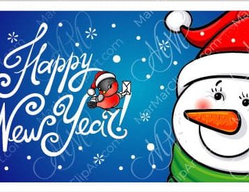 Christmas card Funny Snowman