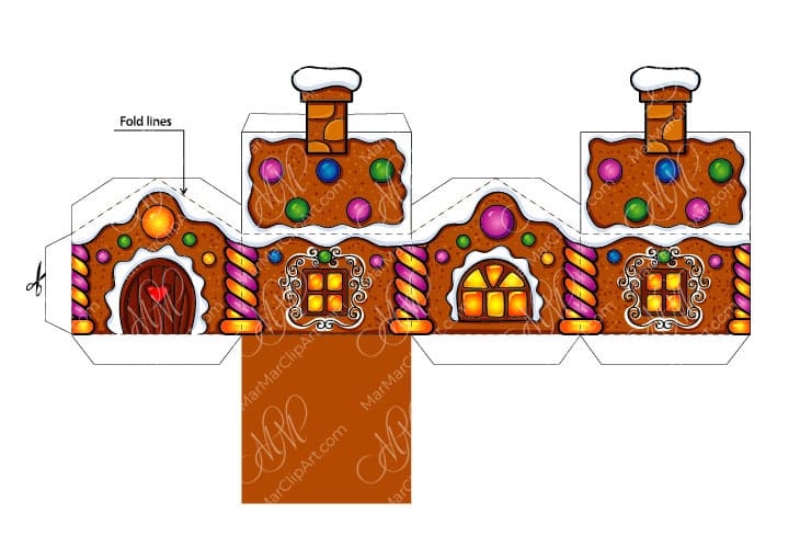 Pattern for a gingerbread house