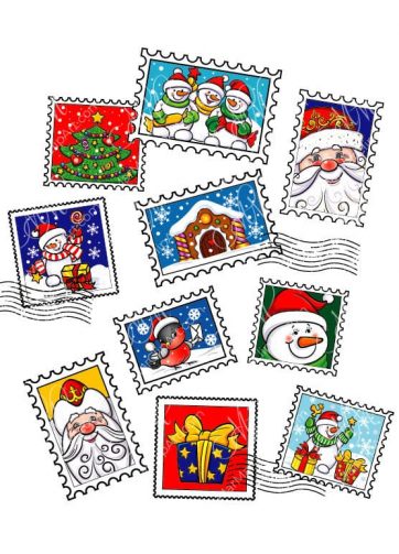 Set of 10 New Year postage stamps