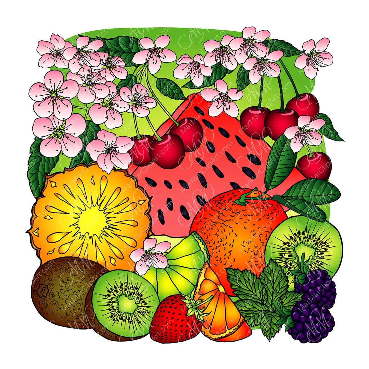 Vector Fruit composition