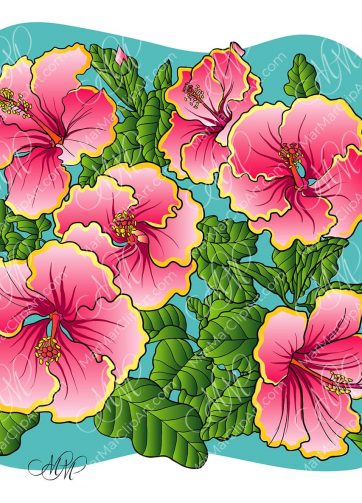 Hibiscus background vector illustration