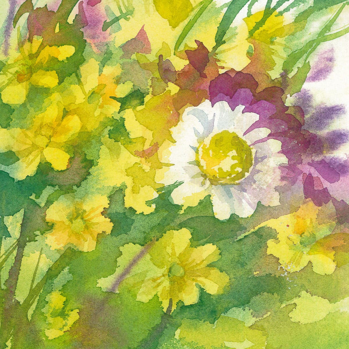 May bouquet fragment of watercolor painting