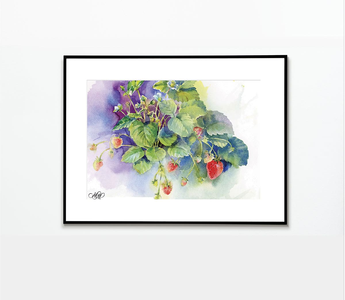 StrawberriesWatercolor sketch for home decor