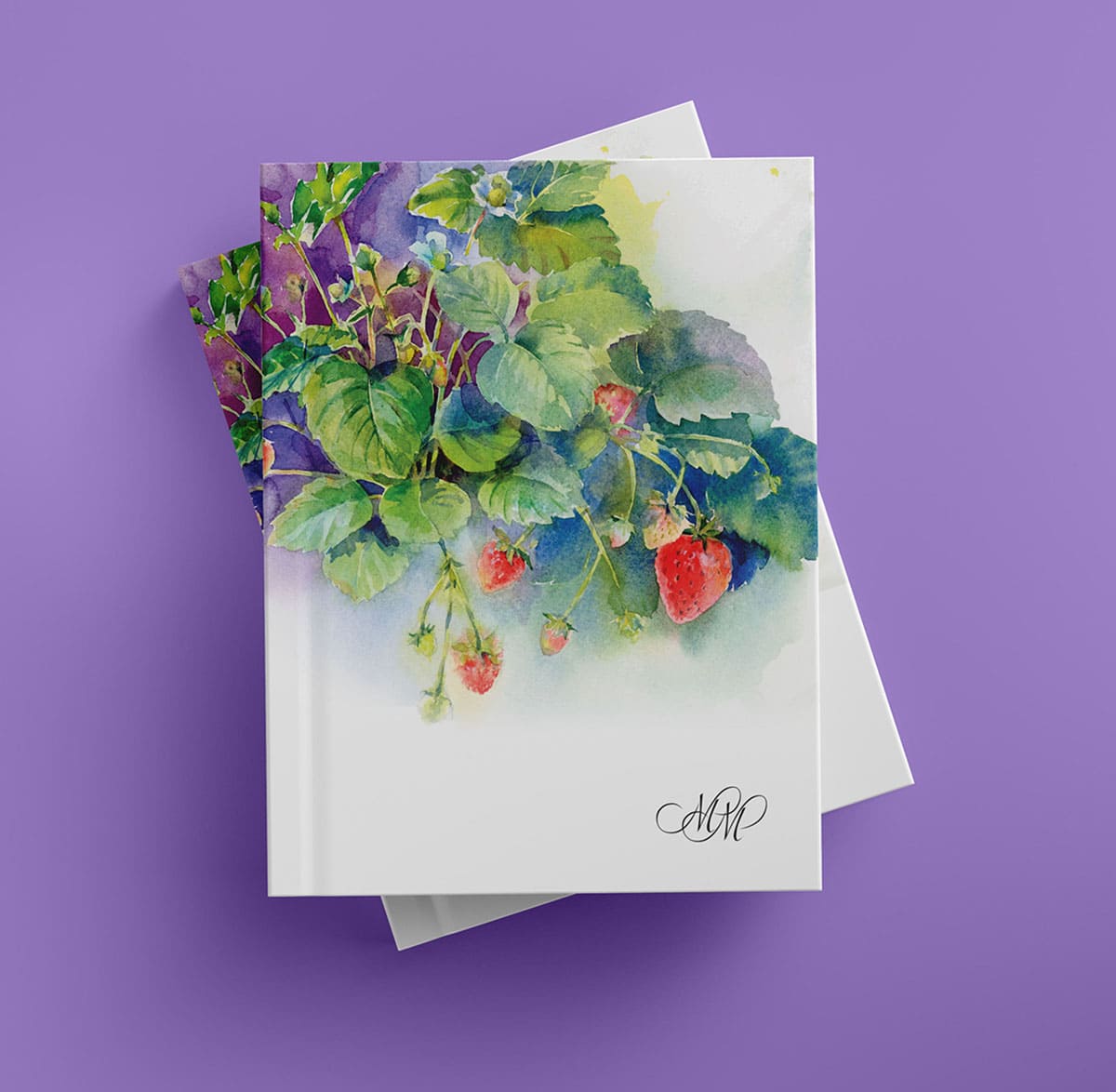 Strawberries watercolor printable file