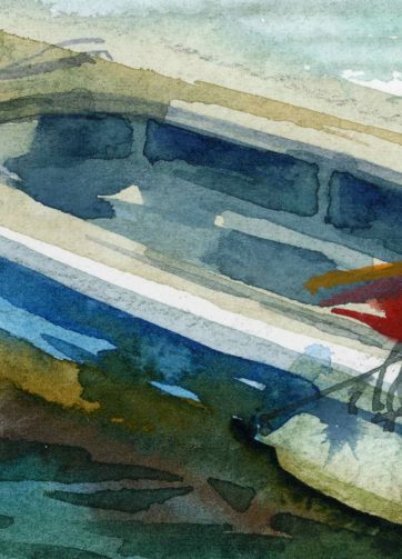 Boat in Chioggia. Fragment of Watercolor sketch