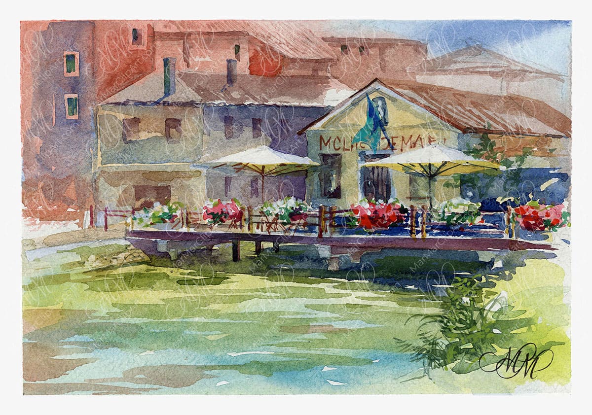 Old State Mill of Dolo. Watercolor sketch