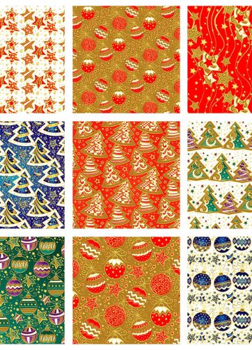 Set of 9 seamless Christmas patterns