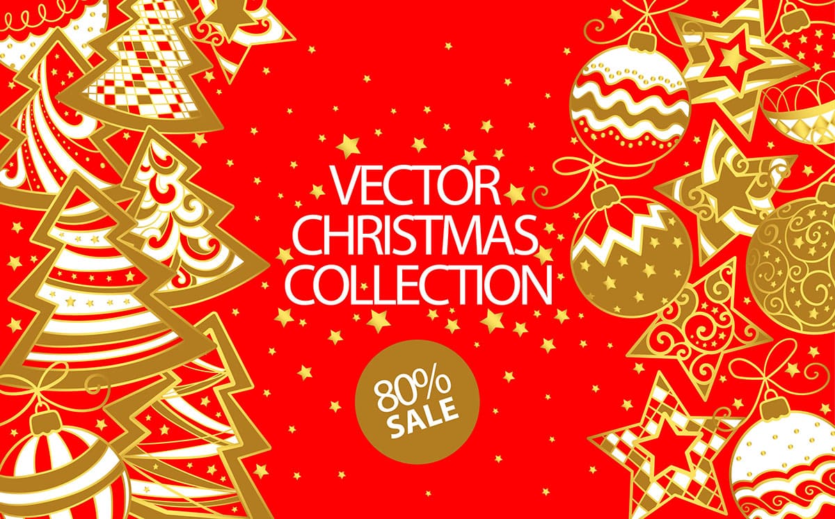 Large Christmas collection of vector clipart