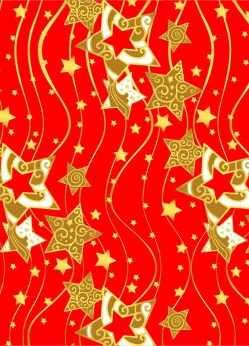 Christmas seamless background: Stars on red