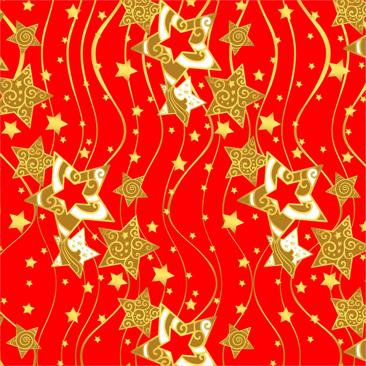 Christmas seamless background: Stars on red