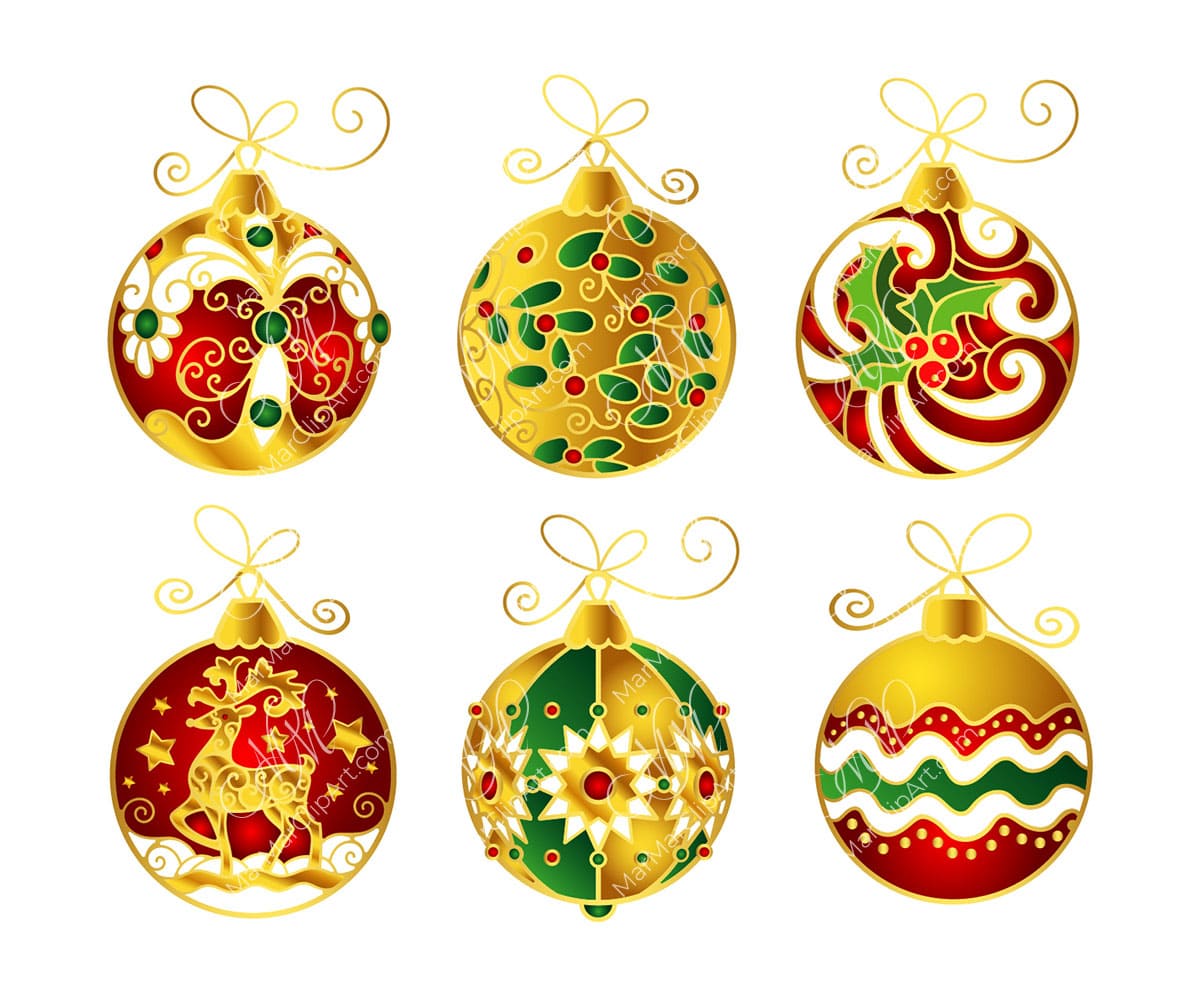 Set of vector Christmas balls