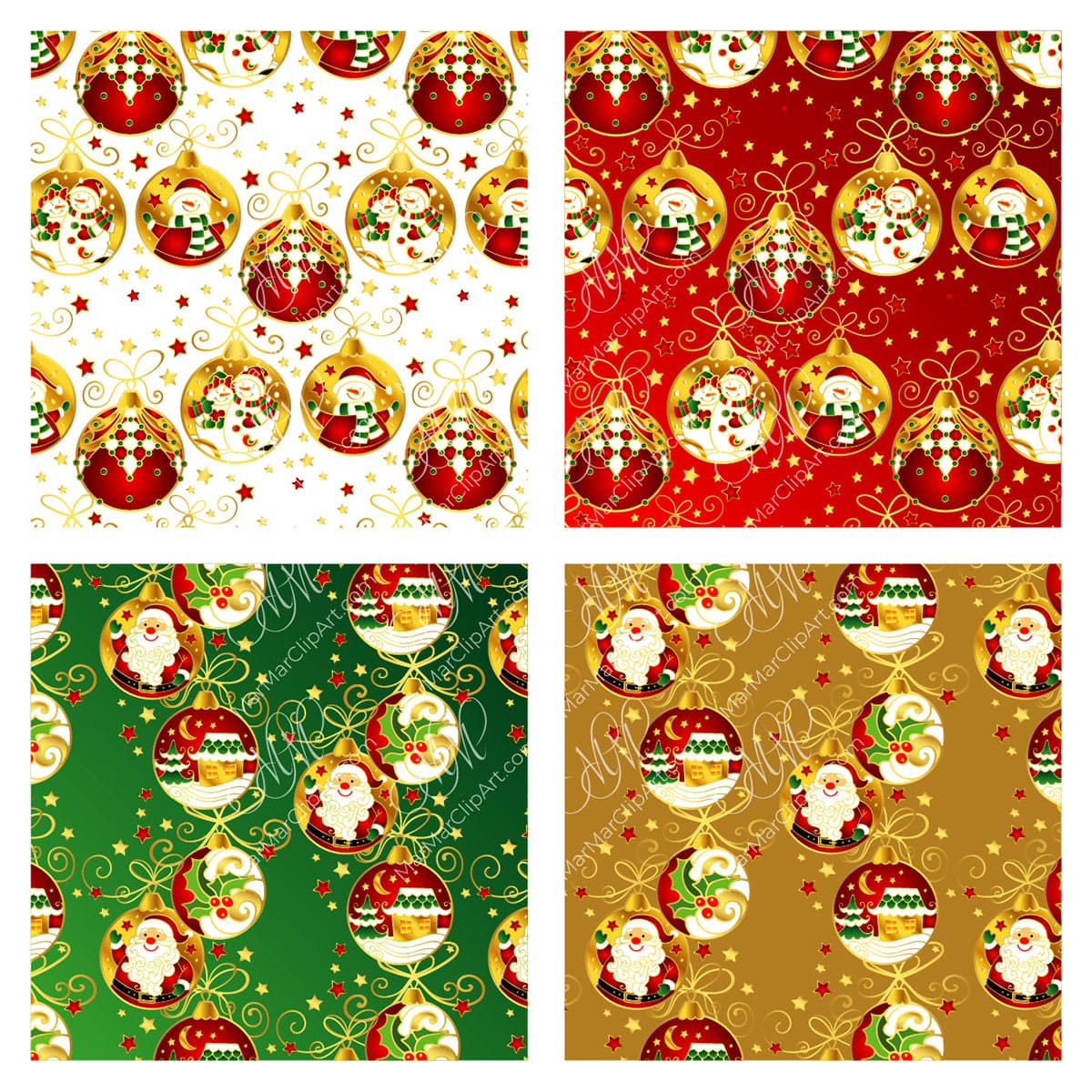 Seamless vector patterns: Christmas balls