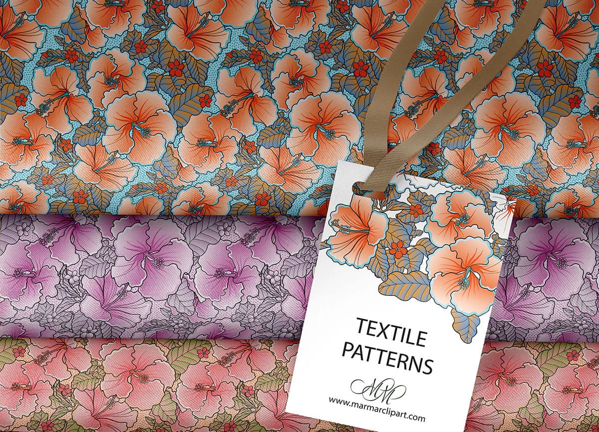 Hibiscus textile patterns
