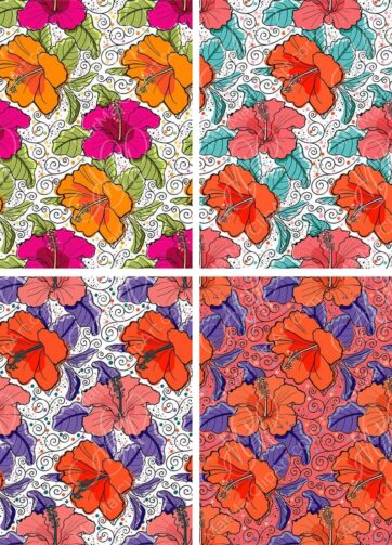 Textile patterns in 4 various color options