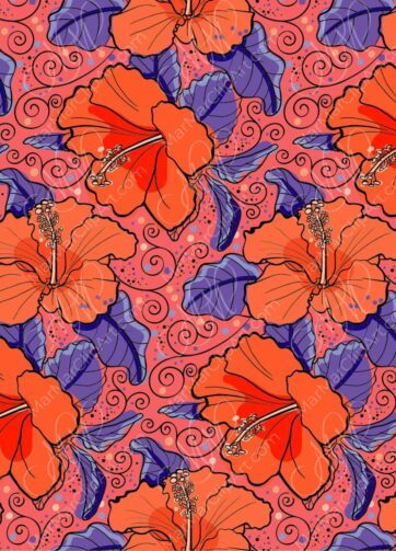 Floral seamless patterns Hibiscus