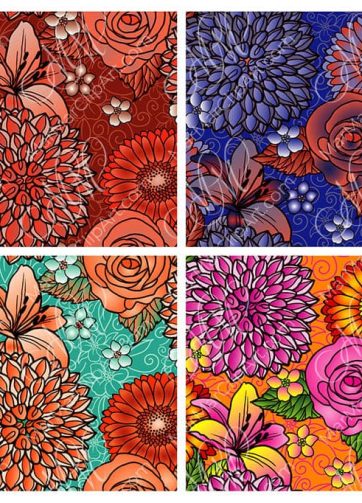 Seamless floral fabric pattern