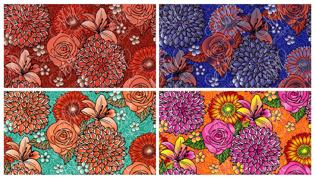 Seamless floral fabric pattern
