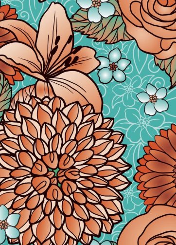 Seamless floral fabric pattern fragment