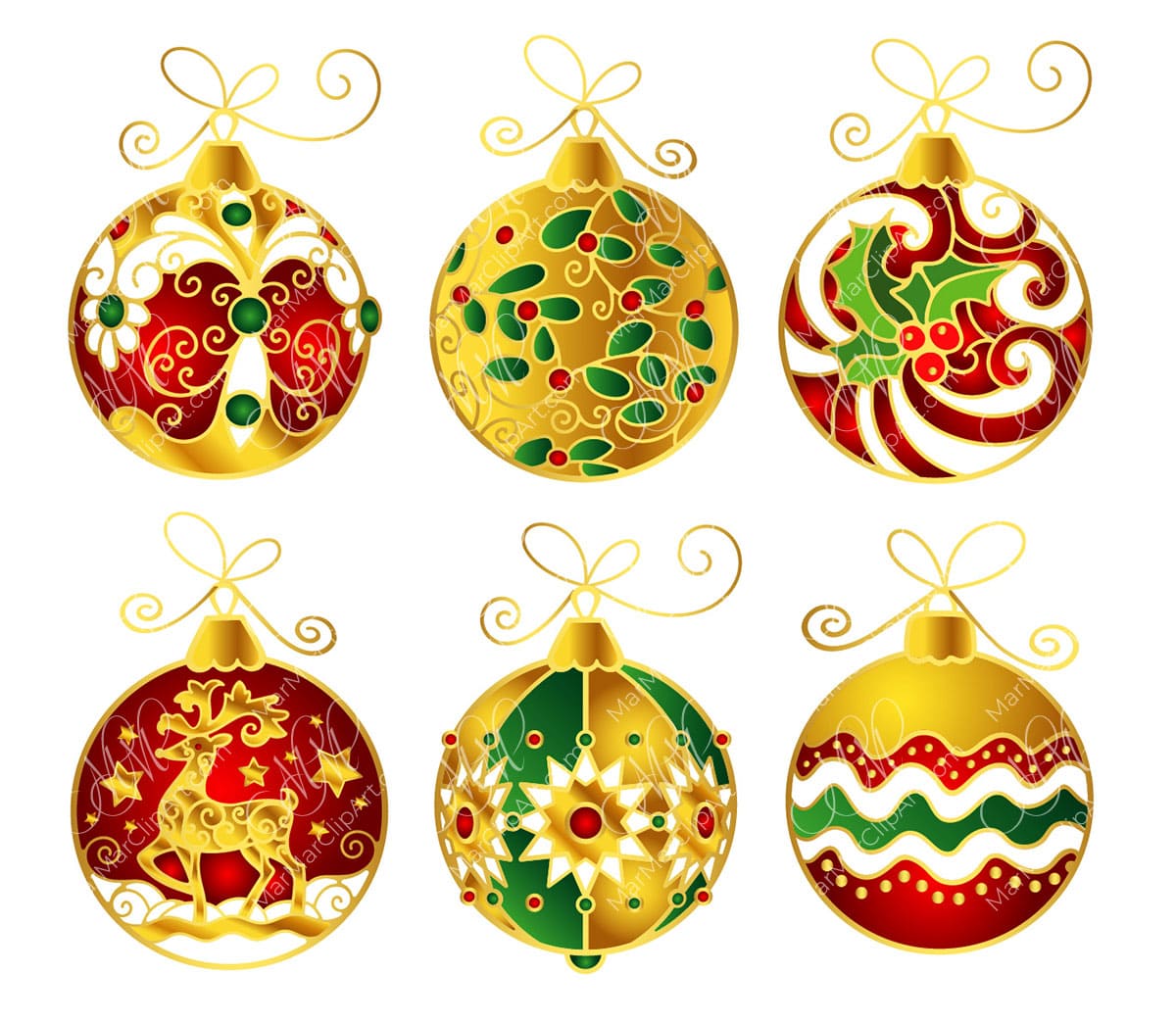 Set of vector Christmas balls