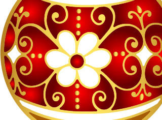 Set of vector red-gold Christmas balls fragment