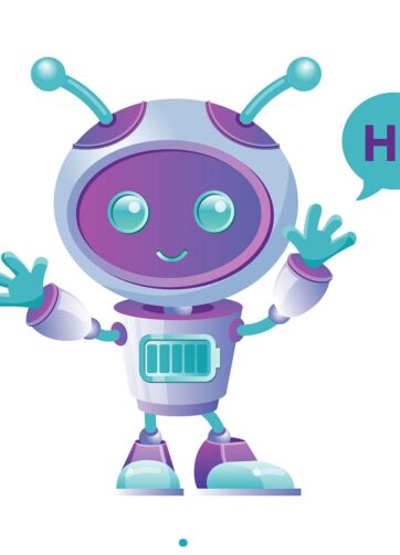Funny robot mascot